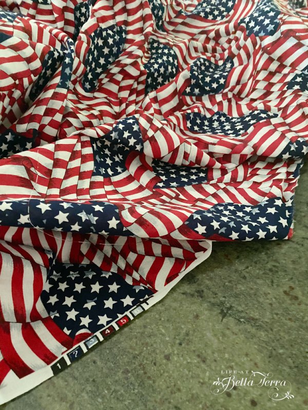 diy patriotic garland, Cotton flag fabric