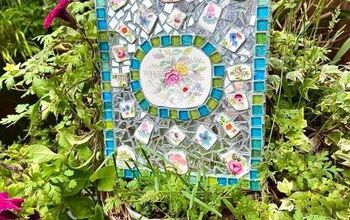 How to Create a Pretty Mosaic Using Broken Mirror and Old Crockery