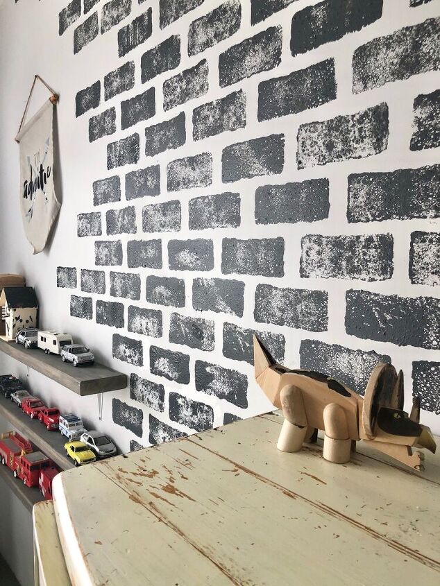 faux brick feature wall