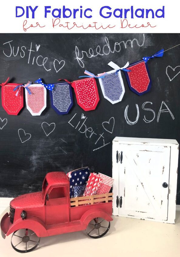 s 13 new patriotic decor ideas to add to your home this week, A cute fabric garland