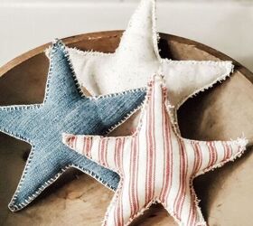 13 nuevas ideas de decoracin patritica para aadir a tu casa esta semana, Estrellas patri ticas de tela de granja