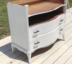 refurbishing an old dresser with tools and paint