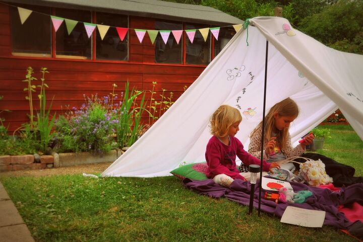 s 25 backyard ideas that ll make your kids summer, A quick outdoor tent