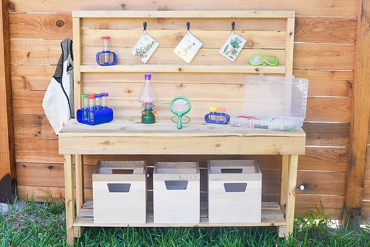 25 ideas para el jardn que harn que tus hijos pasen el verano, Centro de descubrimiento de la ciencia al aire libre DIY