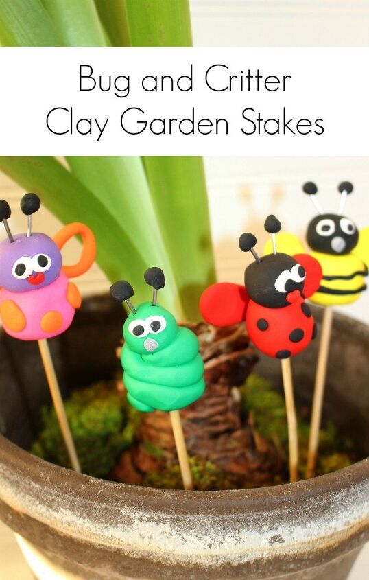s 25 backyard ideas that ll make your kids summer, These clay bug garden stakes
