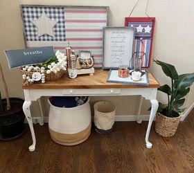 dated desk to chic console table