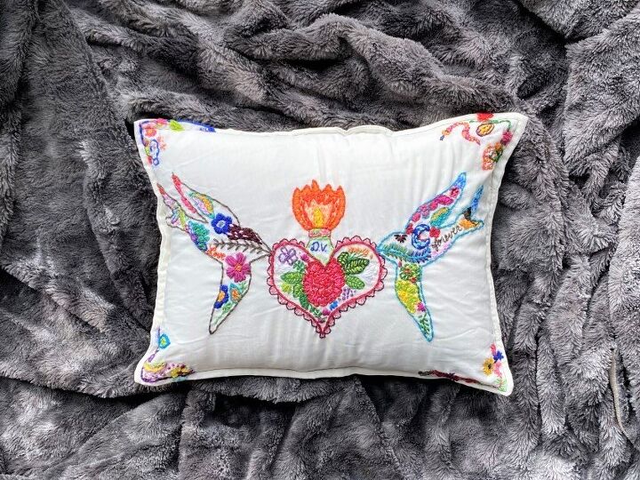 embroidered memory pillow