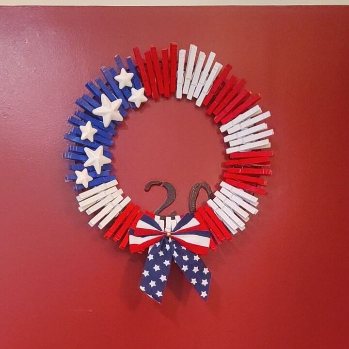 patriotic clothespin wreath, The Final Look