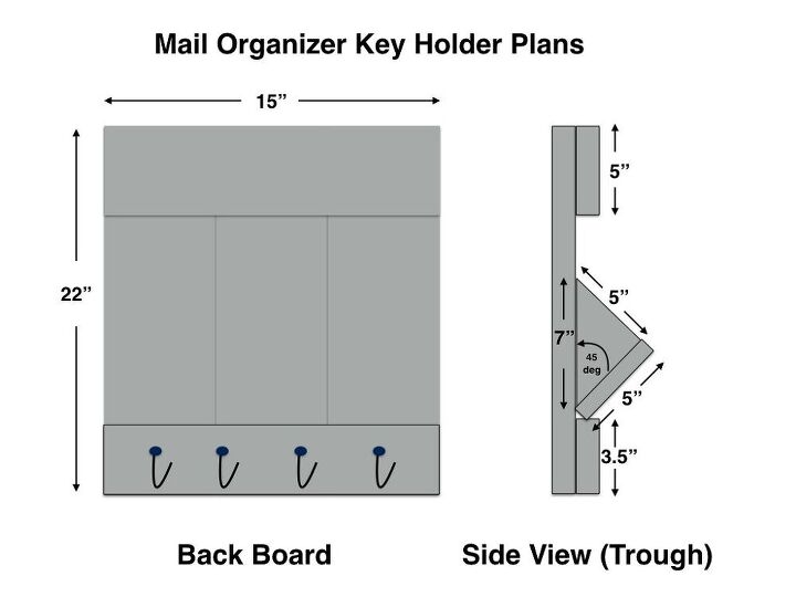 mail organizer and key rack