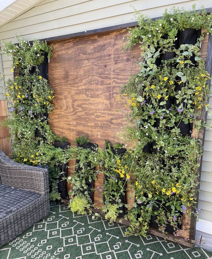 how i designed an easy diy outdoor living wall a life unfolding, The Living Wall planted I am planning on a Giant Letterboard in the middle