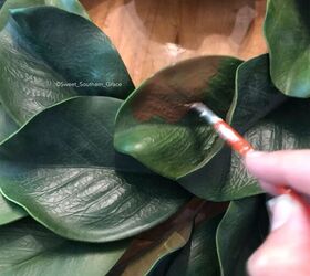 The secret to making a realistic-looking magnolia wreath