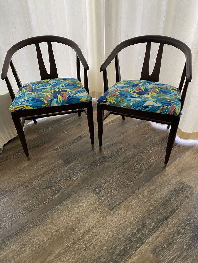 how to upcycle dining room chairs into fun accent chairs