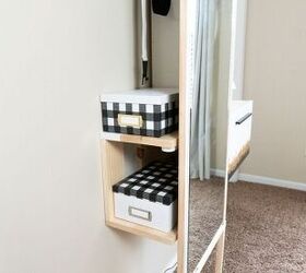 dressing vanity with full height mirror light
