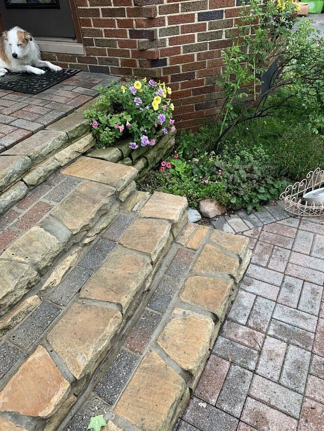 how would you install a handrail on these stone steps