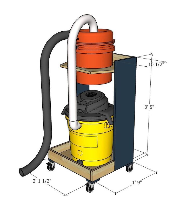 diy dust collection cart with vacuum and cyclone separator