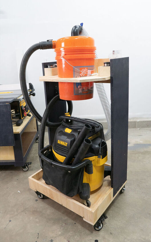 diy dust collection cart with vacuum and cyclone separator