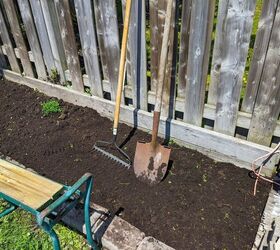 how i expanded my backyard growing space more veggies, Digging out the weeds grass