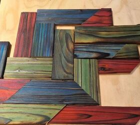 multi coloured wood wall hanging