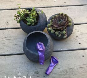 s 17 crazy cool things you can make using balloons, These mini cement planters