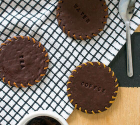 s 16 gorgeous things any amateur can make using clay, These faux leather coasters