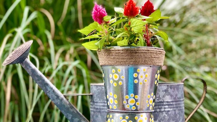 14 lindas idias de decorao ao ar livre para experimentar neste vero, Plantador com dois vasos