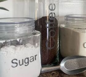 s 25 storage hacks that will instantly declutter your kitchen, Etched Glass Jars
