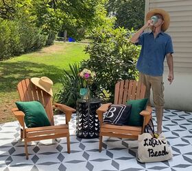 s 10 cutest summer patio ideas everyone s copying, Stenciled Patio Makeover