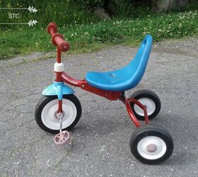 how i recycled tricycles into charming yard decor, Tricycle 2