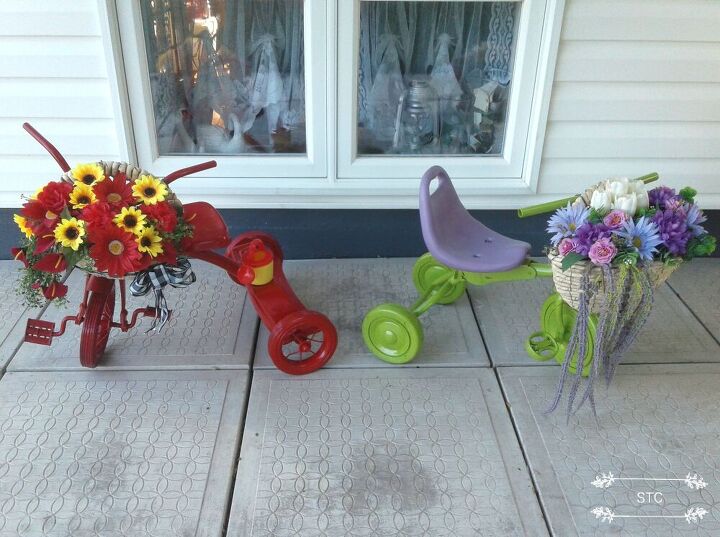 como reciclei triciclos em charmosas decoraes de quintal, Triciclos agora estimados