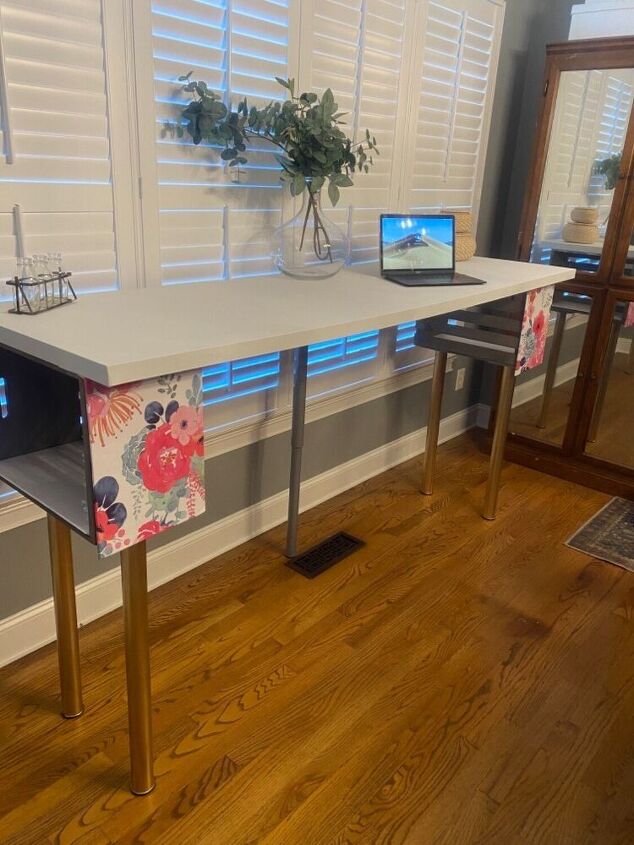 how to make an ikea linnmon desk a standing desk with two wood crates