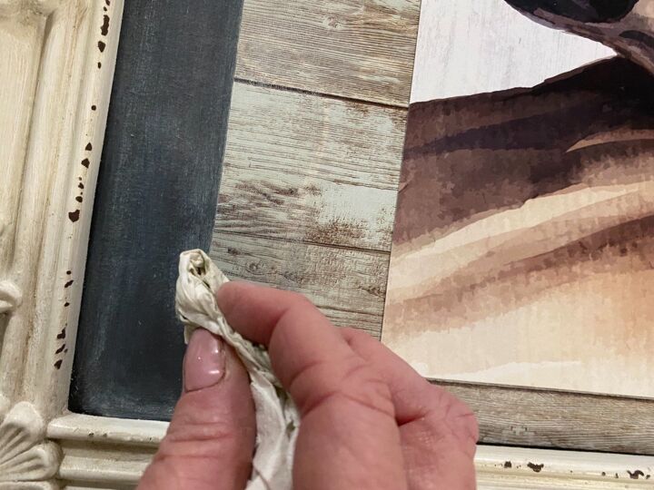 decoracin del marco con papel pintado peel stick