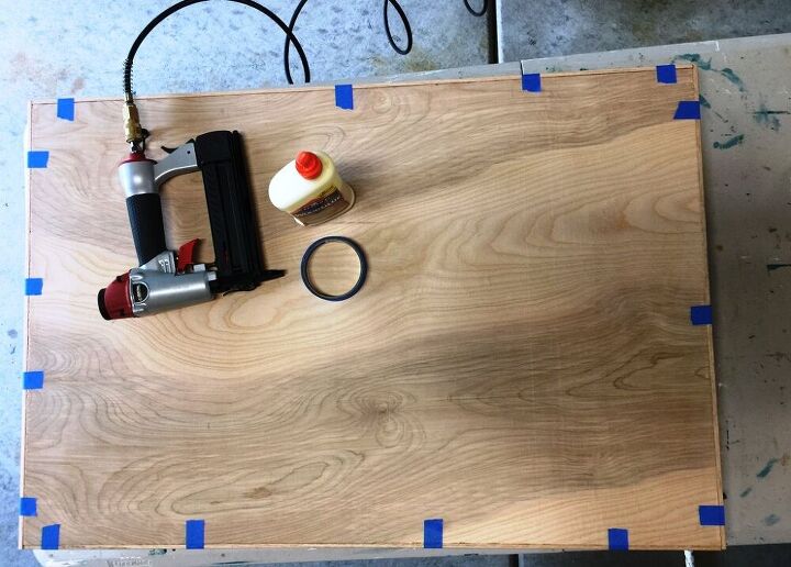 replacing a particleboard table top with a wood one, Attaching trim to the sides