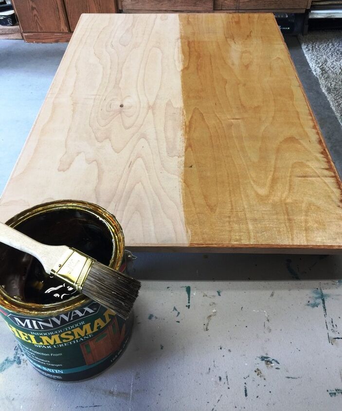 replacing a particleboard table top with a wood one, Starting to seal