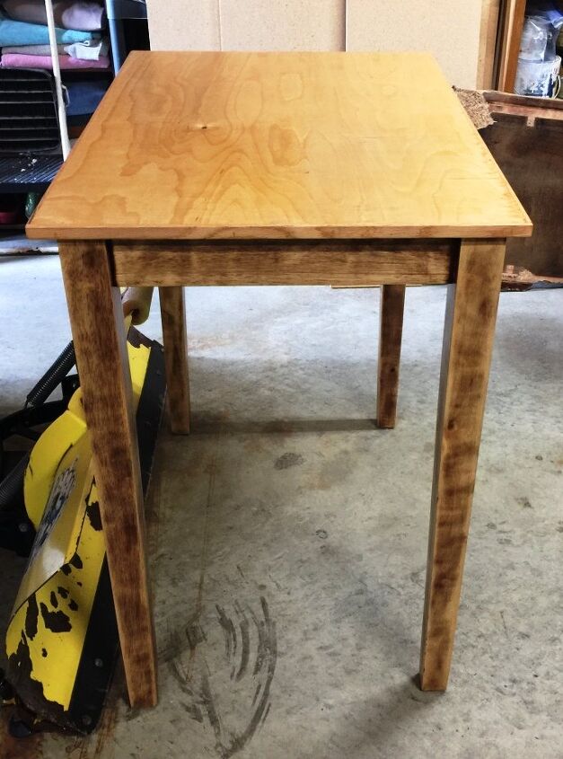 replacing a particleboard table top with a wood one, Deciding which side up