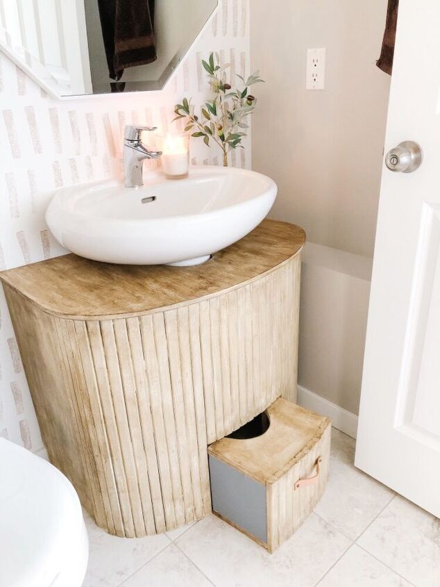 upcycled crib into bathroom vanity