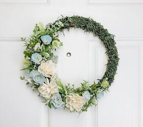 s 15 awesome summer wreaths that will make your front door look so cute, A textured mossy wreath