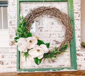 s 15 awesome summer wreaths that will make your front door look so cute, This asymmetrical grapevine wreath