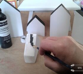 casas de madeira em miniatura para decorao de casa, pintando o teto