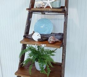 s 12 genius decor hacks we just didn t see coming, Turn a ladder into display shelves