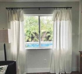 s 15 gorgeous diys for 30 and under that ll beautify your home, These flowy drop cloth curtains