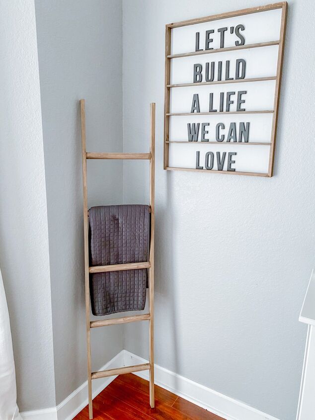 s 15 gorgeous diys for 30 and under that ll beautify your home, A wooden farmhouse style blanket ladder