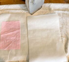 Skip the plastic wrap and lay bits of fabric on parchment paper to try this storage solution instead