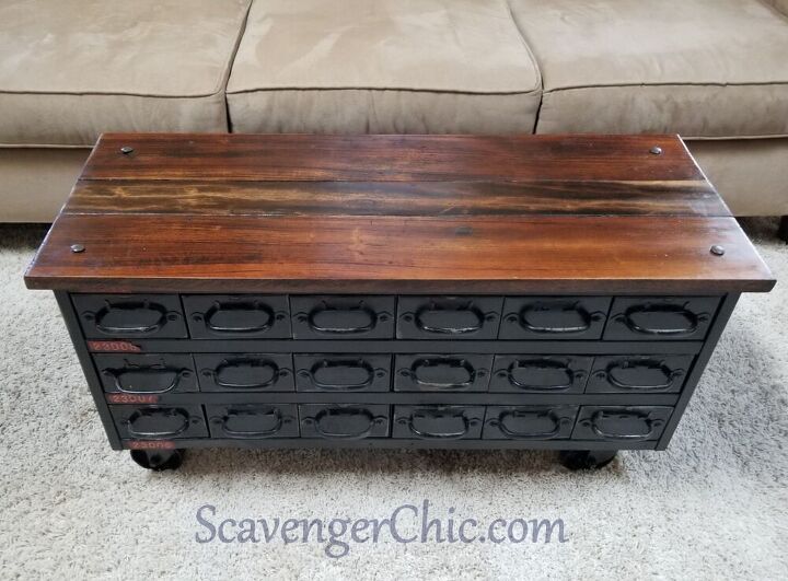 upcycled vintage tool chest coffee table