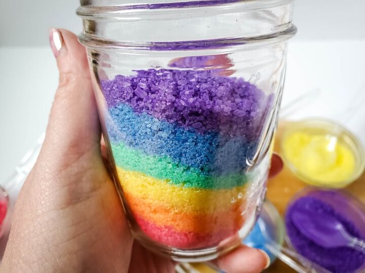 rainbow layered bath salts