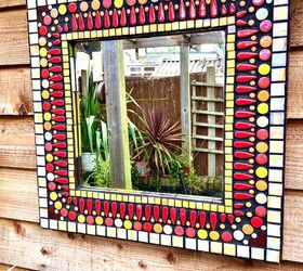 junk shop mirror makeover with mosaic, Mosaic mirror makeover
