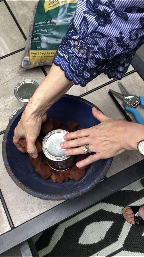 make a tabletop fire pit in 3 easy steps, Just so you know your hands can get really dirty