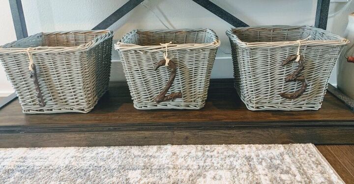 farmhouse style basket makeover with chalk paint
