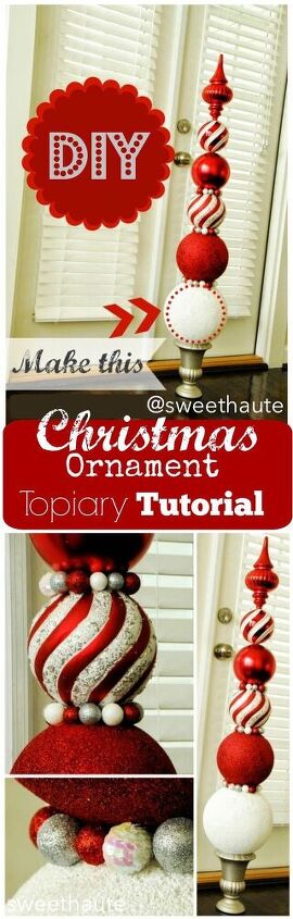 christmas ornament topiary tutorial