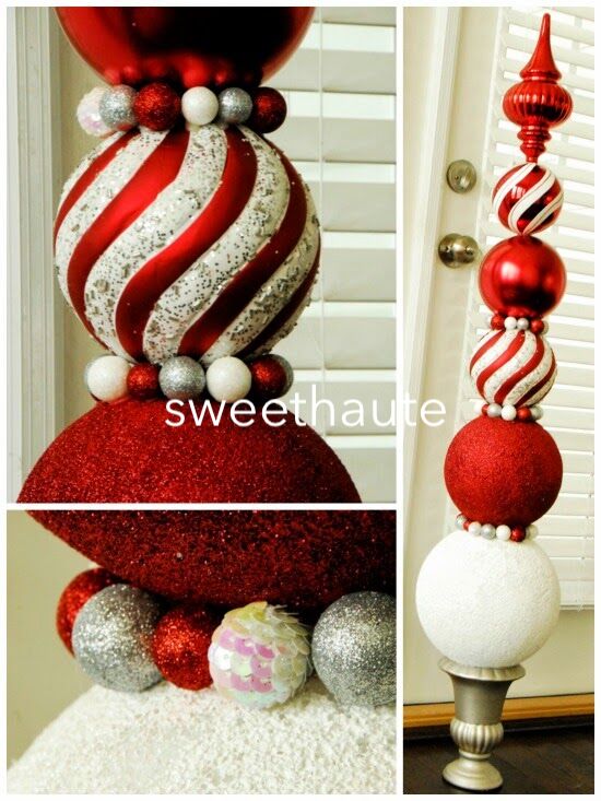 christmas ornament topiary tutorial
