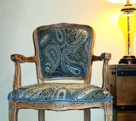 chair rescue from disfigured trash to focal piece, In my living room